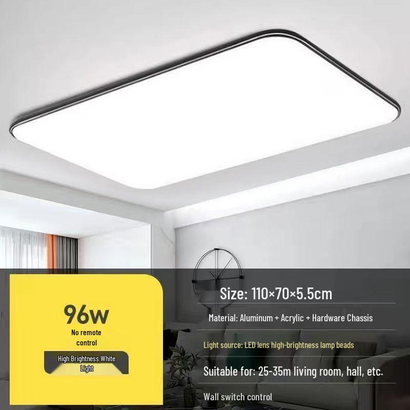 Современный светодиодный прямоугольный потолочный светильник - Большой минималистичный светильник для гостиной или спальни (Модель 2025 г.)