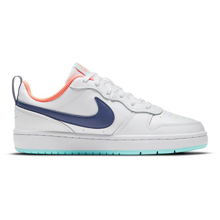 Nike Детские кроссовки Court Borough Low 2 GS White Dark Purple Dust Copa Bright-Mango BQ5448-112
