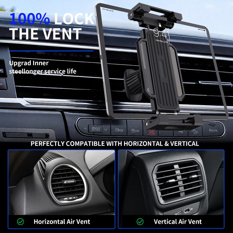 Homhu Car Tablet Holder 4-14 Inch Universal Adjustable Car Air Vent Mount Stand for IPhone IPad Air Mini Samsung Xiaomi Tablets