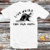 230 г/м2 100% хлопок Live Weird Fake Your Death Rat Opossum футболка винтажный ретро крутой подарок унисекс мультфильм аниме манга топ футболка B1306