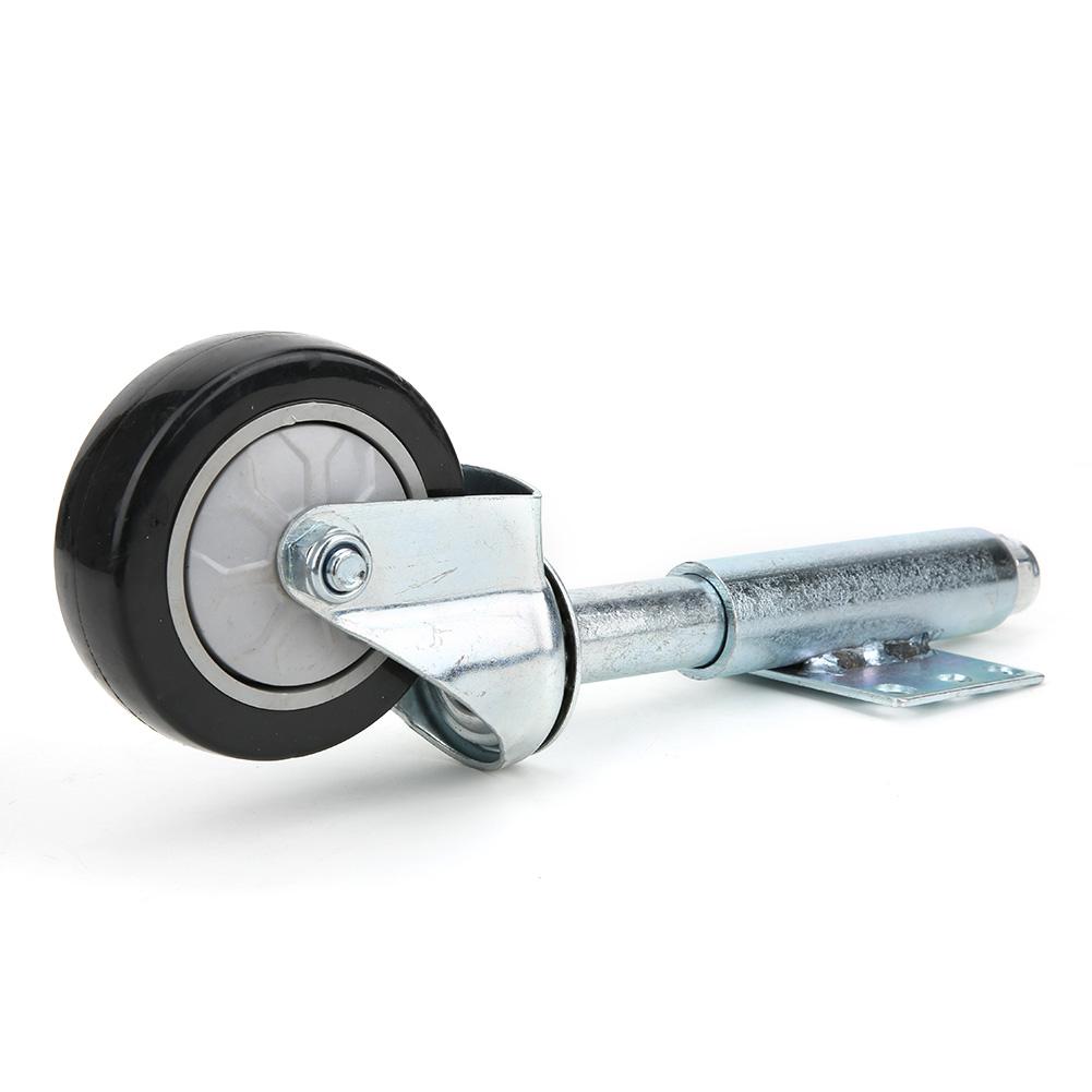 4in Door Spring Loaded Wheel Black Spring Casters PVC Wheel Castor 120kg Maximum LoadBlack