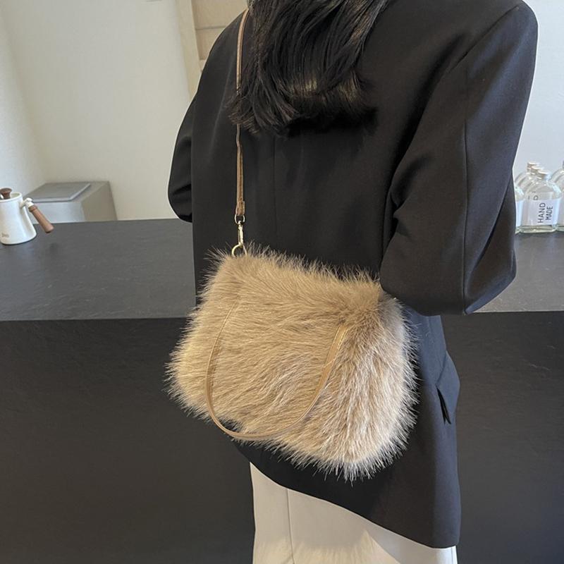 New Plush Bag Winter Women Fashion Handbags Cloud Faux Fur Purse Fashion Casual Women's Shoulder Bag Fluffy Bag