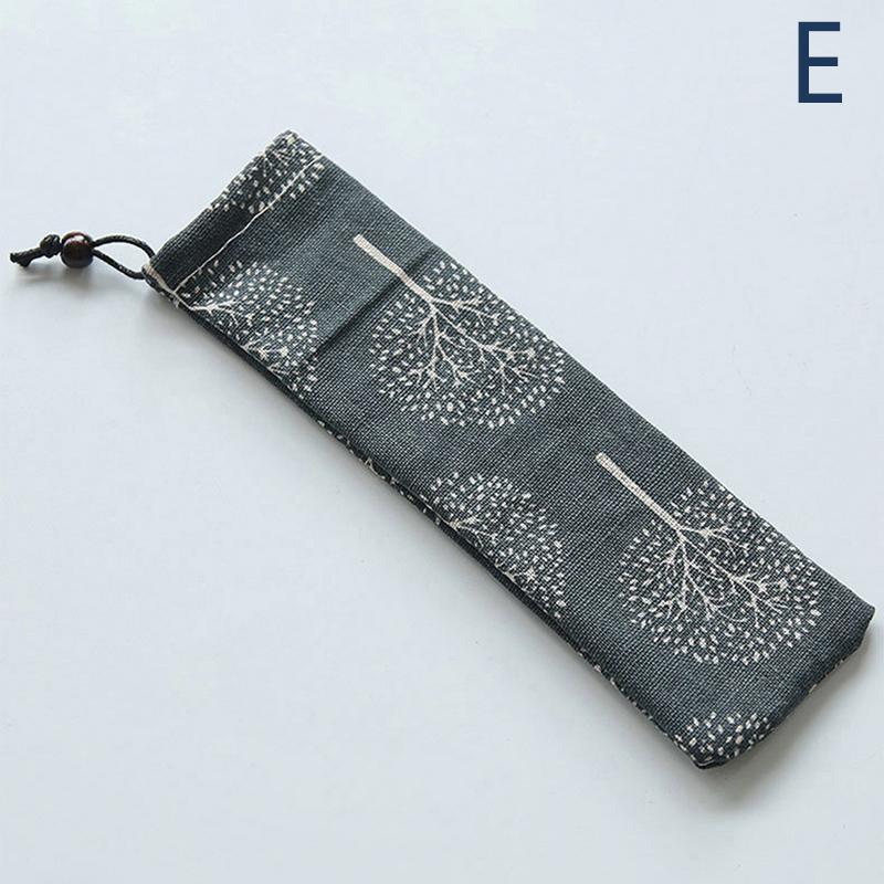 Японский стиль Сумка для столовых приборов Многоразовый дорожный мешочек на шнурке для кухонной посуды Вилка, ложка, бамбуковые палочки для еды, щетка для чистки