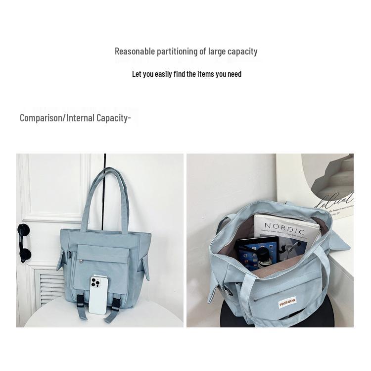 Large Capacity Soft Girl Shoulder Bag: Student Handbag for School, Tutoring, Commute