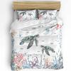 Sea Turtle Blue Starfish Shell Duvet Cover With Pillow Case Custom 3pcs Bedding Set Quilt Cover Double Bed Home Textile