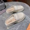 2024 Hot Seller  New French Style Fashion Summer Daily Thick Soles Increase College Soft Soles Slippers Women Wear Loafers Women