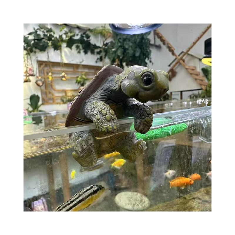 Creative Craft Aquarium Turtle Statue Cute Simulation Turtle Hanging Resin Figurine Animal Sculpture Ornament Home Garden Decor