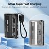 Корпус Power Bank 21700, PD 20 Вт, Быстрая зарядка, Съемный корпус для DIY аккумуляторов, Встроенный кабель, Батарейный бокс