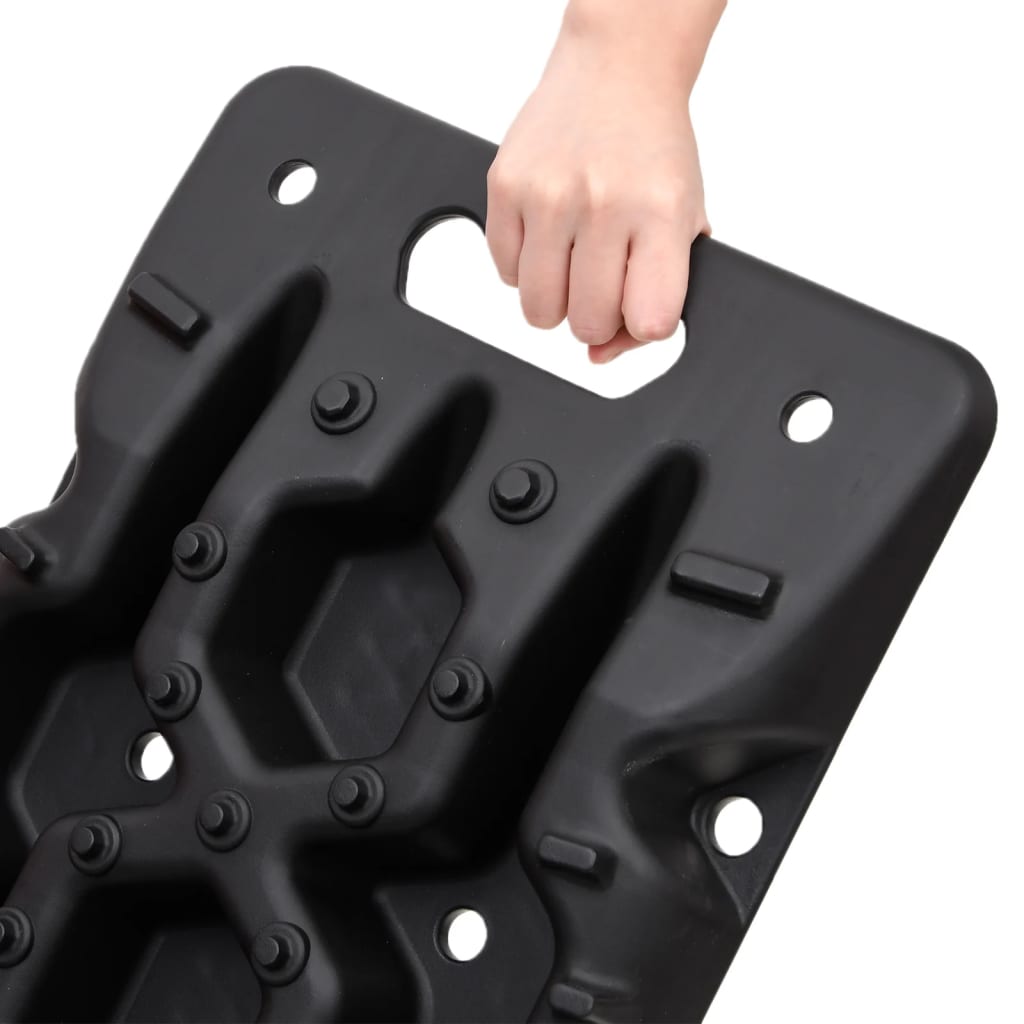 Траковые коврики 2 шт. Черные 107 x 31 x 7 см Нейлон