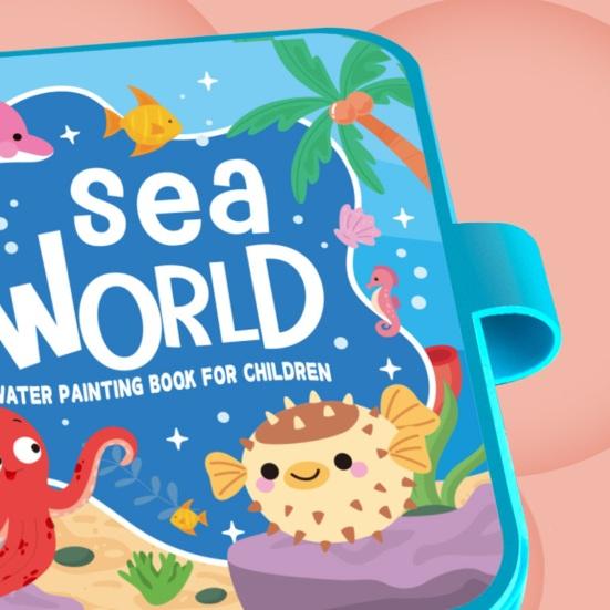 Книжка-раскраска акварелью Yousheng для детей, многоразовая книжка с картинками для акварели с кисточкой для воды, книжка для рисования без грязи для творческого обучения и развития мелкой моторики