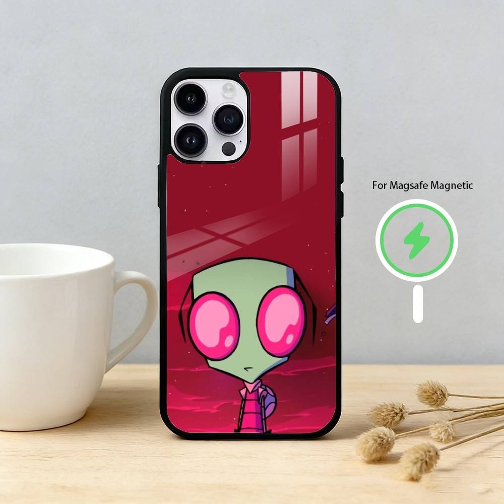 Мультяшный чехол для телефона I-Invader Zim Gir для iPhone 17/16/15/14/13/12/Plus/Pro/Max для магнитной беспроводной зарядки
