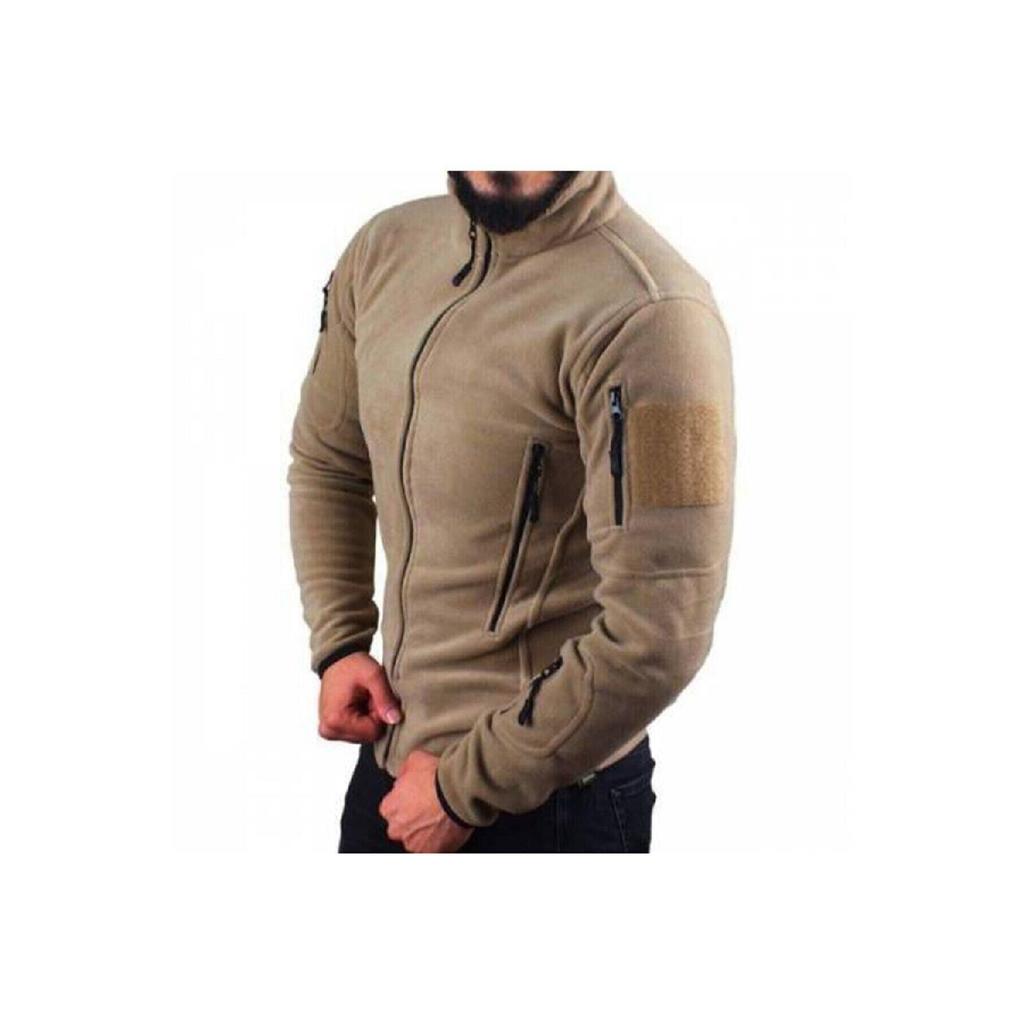 Тактическое флисовое мужское флисовое пальто цвета хаки в стиле милитари