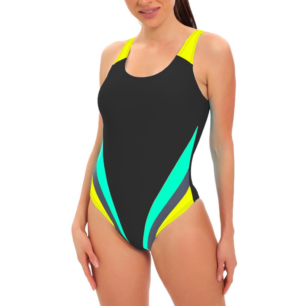 Женский консервативный цельный купальник без рукавов с открытой спиной, сочетающийся по цвету, с подкладкой для груди