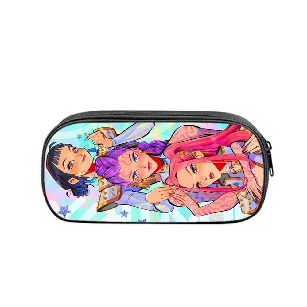Huntrix Kpop студенческий принт пенал Kpop охота на ведьм женская группа студенческое хранение канцелярская сумка пенал