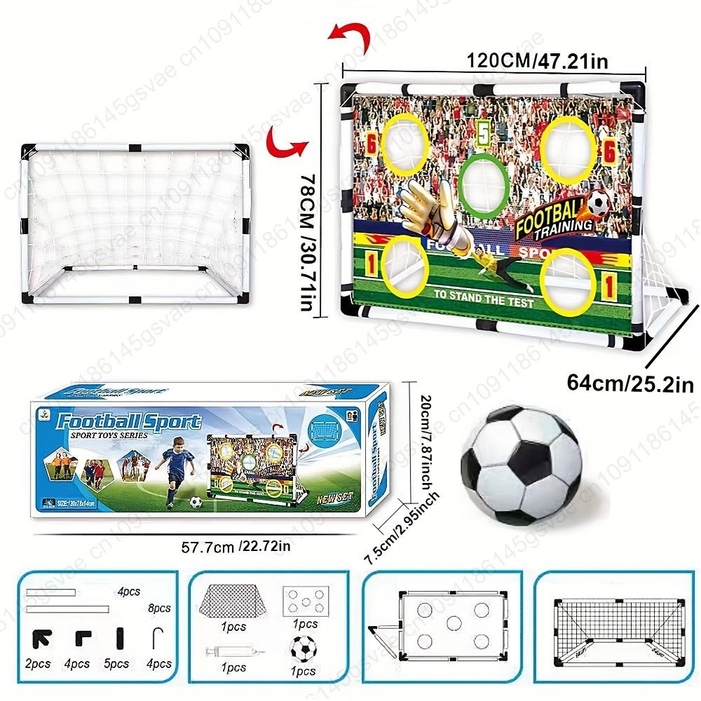 Football Goal Sports Toy Foldable Children's Football Gate with Pump & Ball Portable Soccer Goal for Outdoor Football Training