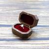 Custom Octagonal Red Black Beige Velvet Lining Jewelry Packaging Wood Ring Box