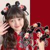 Tassel Chinese New Year Headwear Braid Hair Hanfu Hair Sticks Sweet Red Bow Hairband  Baby