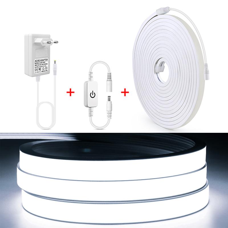 24 В COB светодиодная лента неоновый свет 320 светодиодов/м сенсорный сенсорный переключатель с регулируемой яркостью водонепроницаемая домашняя подсветка кухонное освещение 1 м 2 м 3 м 4 м 5 м