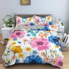 Watercolor Flowers King Queen Duvet Cover Colorful Blooming Floral Bedding Set For Teen Adult Plant 2/3pcs Polyester Quilt Cover