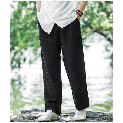 Мужские летние легкие пляжные брюки, прямые повседневные брюки, брюки больших размеров на шнуровке