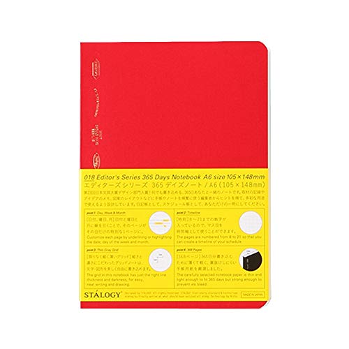 Nitoms STALOGY Note A6 Graph 365 Days Note Red S4112