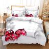 Christmas Duvet Cover Set King Queen Full Size Winter Theme Snowman Pattern Polyester Comforter Cover For Child Festival Gift