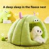 Autumn and Winter Cat Funny Little Monster Shape Cat Nest Closed Kennel Warm Windproof Yurt Teddy Pet Nest