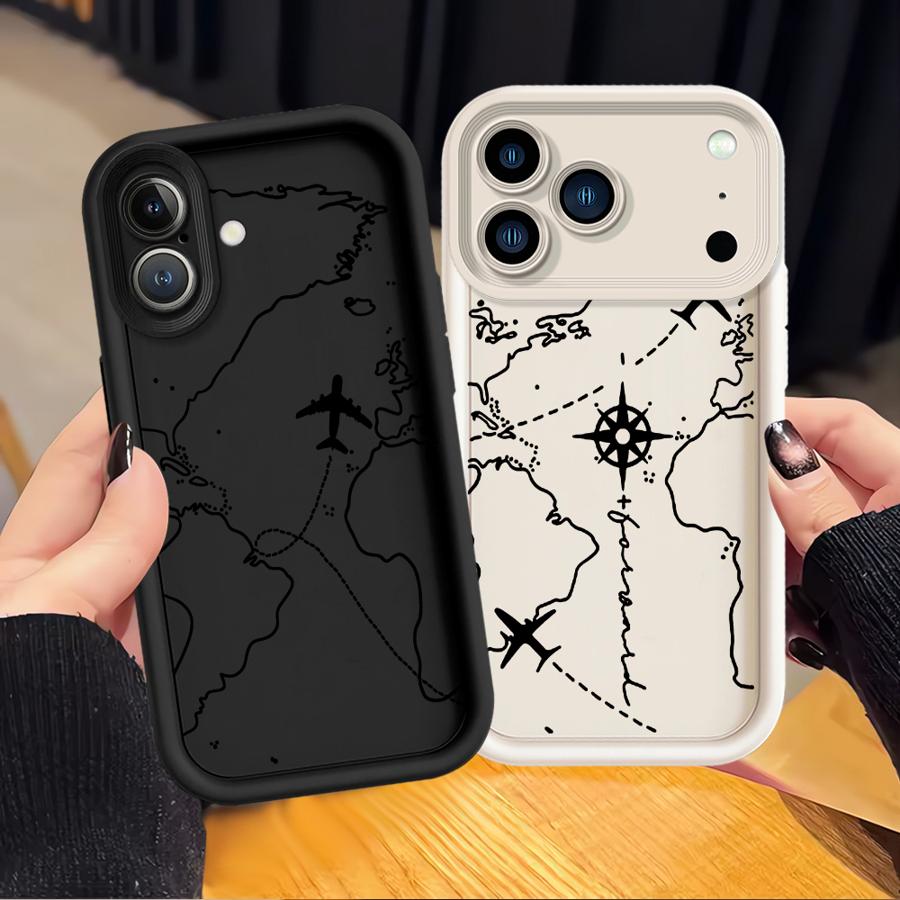 Кейс с маршрутом самолета для Apple iPhone 17 Pro Max XS 12 16 XR 16e Air 14 Plus 13 Mini 11 15 Чехол для телефона