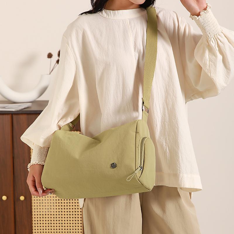 Женская сумка через плечо, большая вместимость, сумка-мессенджер, однотонная сумка через плечо