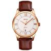 Men's Watch, Simple and Stylish, Classic Brown Leather Strap, Waterproof, Business Analog, White, Perfect Gift for High School Students