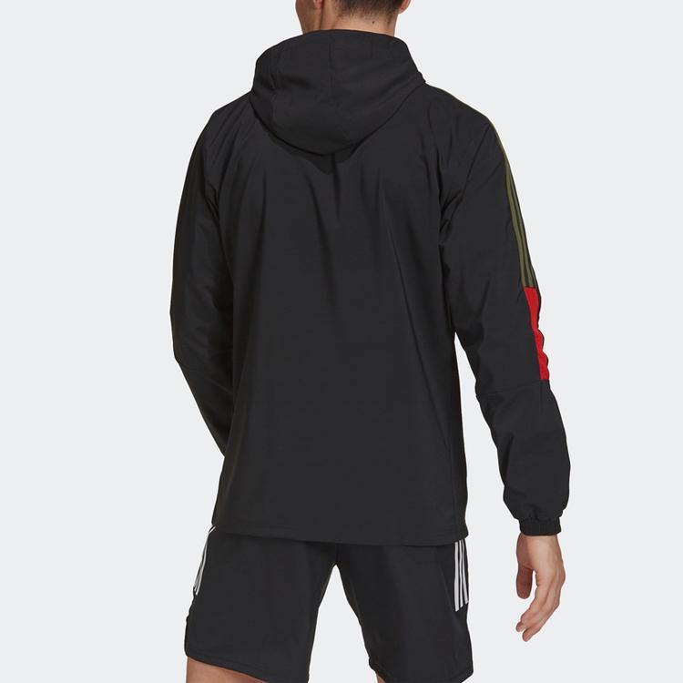 Adidas Футбольная спортивная куртка с камуфляжным принтом и капюшоном, мужская верхняя одежда, черная GU8187