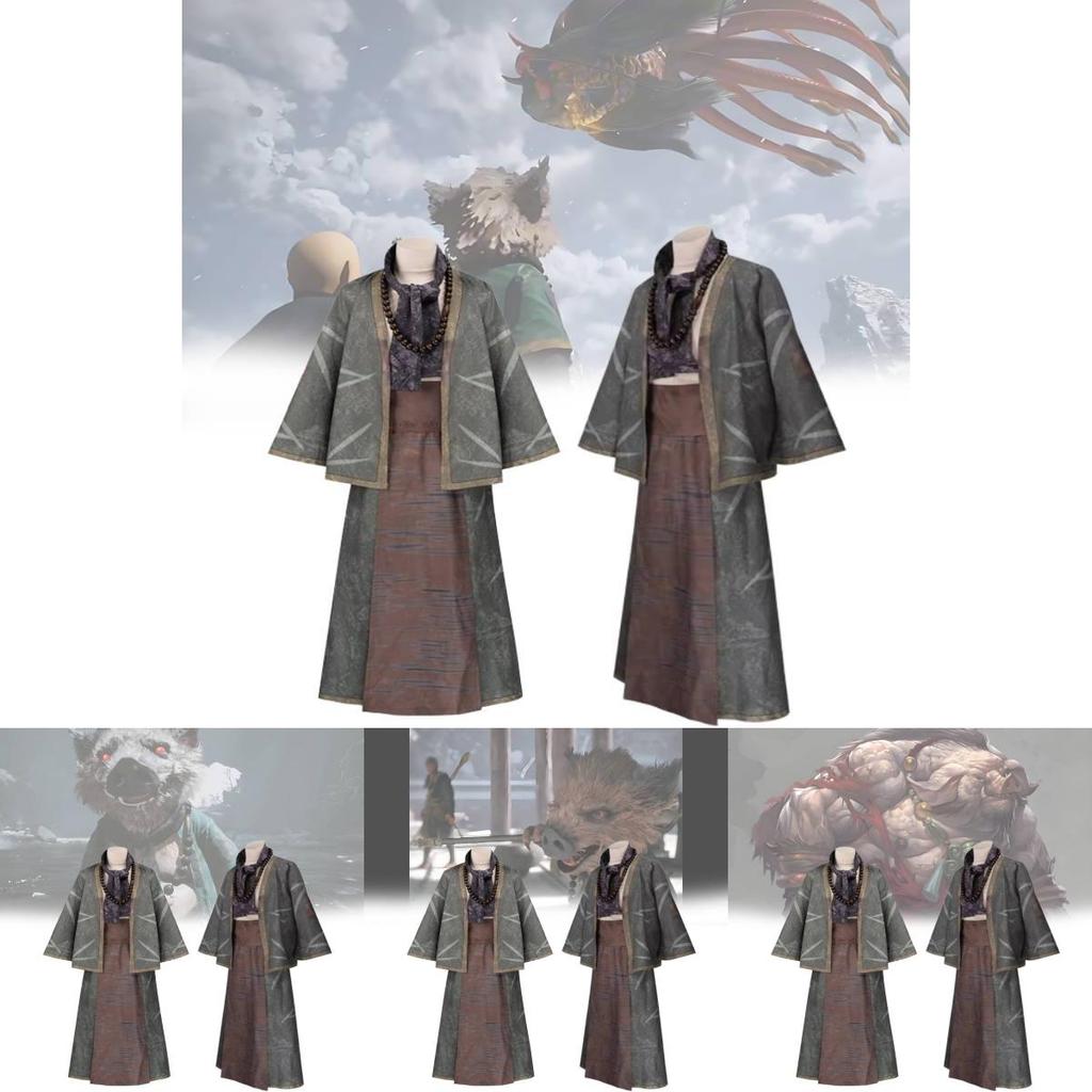 Stylish Black Myth Wukong Cosplay Outfit Featuring Pigsy Accessories For Halloween Fun