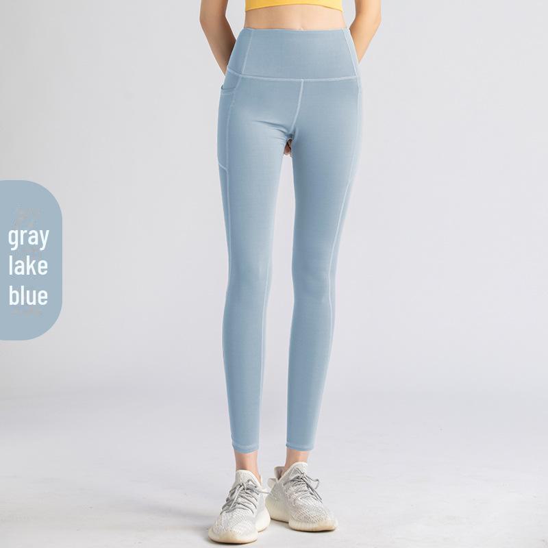 Женские штаны для йоги персикового цвета с высокой талией и подъемом бедер