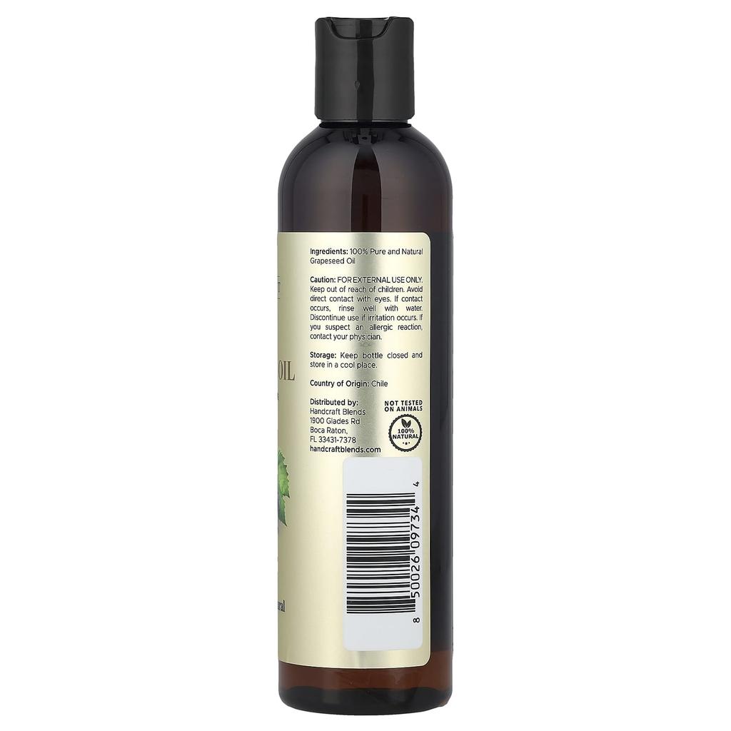 Handcraft Blends, 100% Pure Grapeseed Oil, 8 Fl Oz (236 Ml)