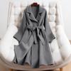 Slim Fit Women's 100% Wool Double-Faced Long Coat, Fashionable and Versatile for Autumn and Winter.