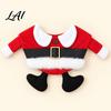 Funny Pet Christmas Costume Santa Set Dog Cat Outfit Festive Neck Collar Winter Warm Coat with Matching Hat Holiday Photo Prop for Small