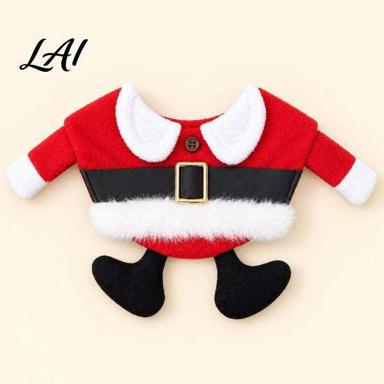 Funny Pet Christmas Costume Santa Set Dog Cat Outfit Festive Neck Collar Winter Warm Coat with Matching Hat Holiday Photo Prop for Small