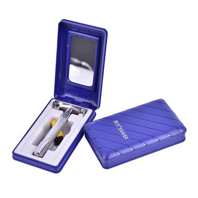 Стальная бритва с двойным лезвием, держатель для бритвы, зеркало для лезвия