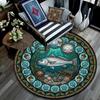 Marine Life Glass Round Area Rug Under Office Chairs Bedroom Living Room Home Decor