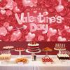 Valentines Day Theme Backdrop Pink Brick Wall Red Rose Flower Love Heart Balloon Party Decoration Portrait Photo Booth Props