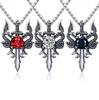 2024 Double Dragon Ruby Cross Necklace - Personalized Stainless Steel Pendant for Men and Women