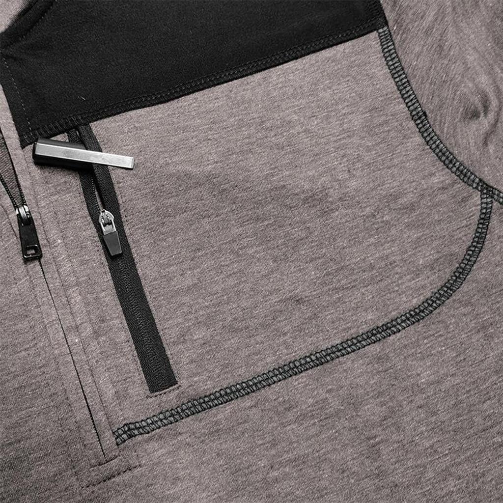 Men's Pullover Mock Neck Sweatshirts Athletic Casual Long Sleeve Golf Shirts