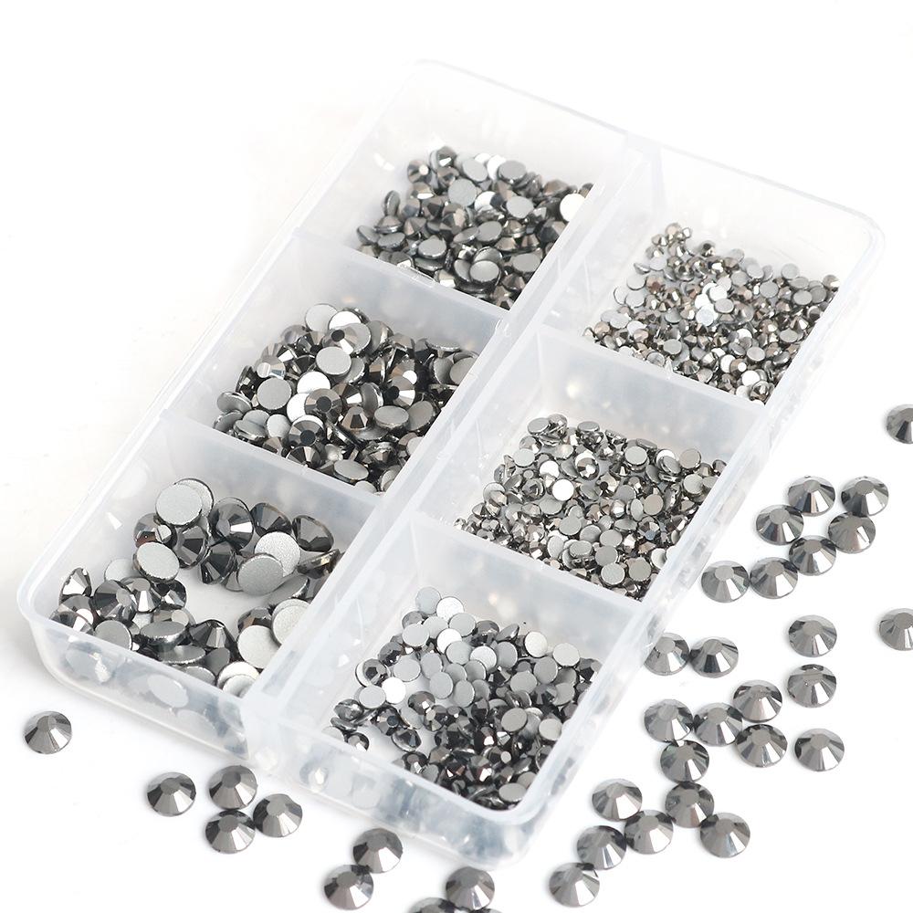 Украшения для ногтей 6 сеток стеклянные кристаллы стразы белого цвета смешанные супер вспышка плоское дно бриллиант цветной дизайн ногтей бриллиант