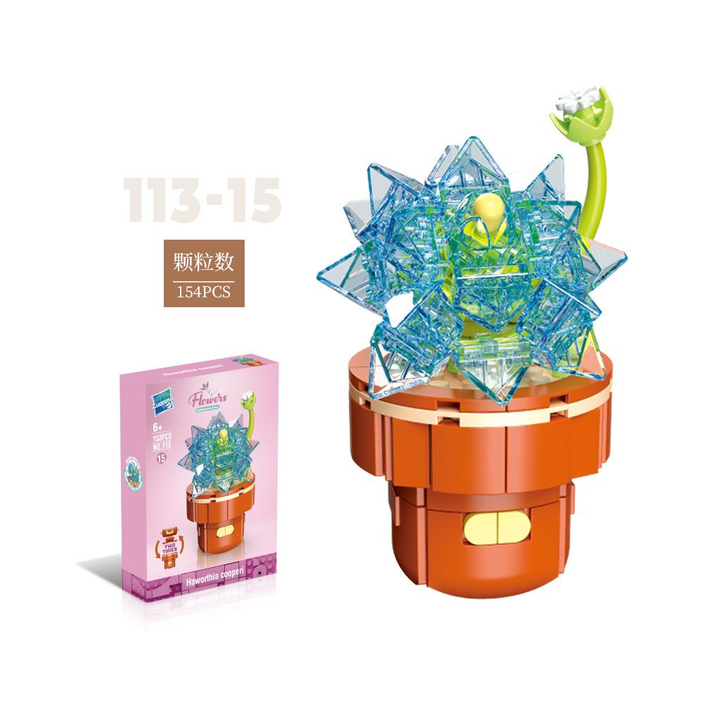 Цветочные горшки для растений, суккуленты, строительные блоки, украшения, модели, украшение для дома, букет цветов, сборные кирпичи MOC, игрушка для детей, подарок