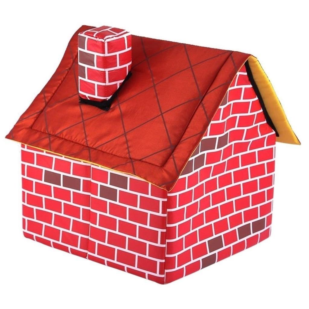 Гнездо для домашних животных в форме красного домика, доступное в любое время года, виллы-гнезда для кошек и собак, съемное и моющееся гнездо для домашних животных из красного кирпича