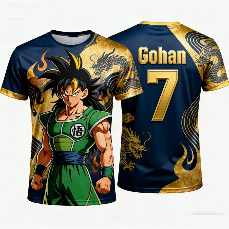 Летняя футболка оверсайз Dragon Ball 2026 Высококачественная печать Супер Сайян