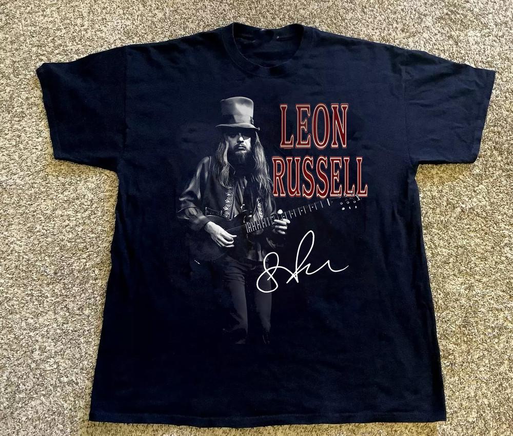 Мужская унисекс футболка Leon Russell In Performance signature Черная CG2239