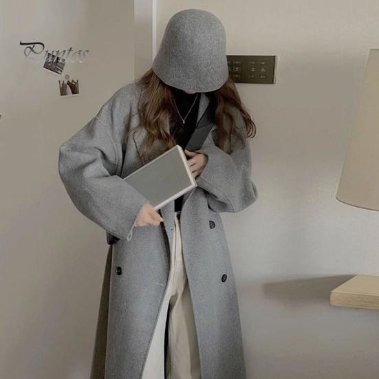 Женское зимнее пальто, двубортное, с отложным воротником, длинными рукавами, на пуговицах, свободный кардиган, шерстяное пальто средней длины для активного отдыха