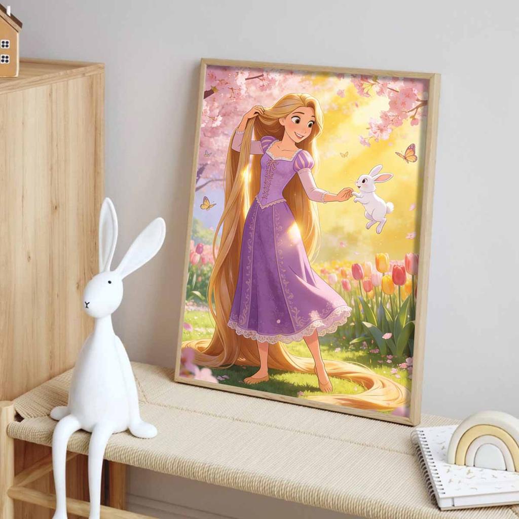 Disney diamond painting handmade diy flat 5D Rapunzel princess flower garden painting art home decoration
