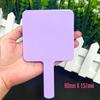 Low Moq Heart pink Shade Mirror for Makeup Custom logo Handle Makeup Colorful  Cosmetic Mirror